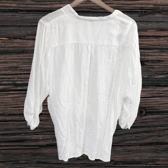 Elan White Puff Sleeve Wrap Blouse - Picture 2 of 3